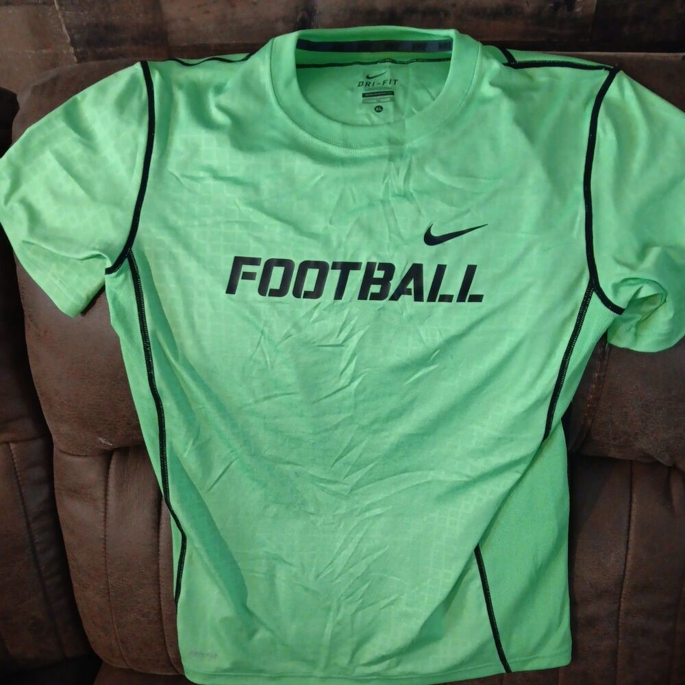Nike Boys T Shirt Football Dry Fit XL Green